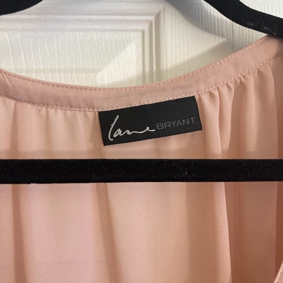 Lane Bryant Blouse Sequin Embellished Dusty Rose Top Shirt Plus Size 2XL - Picture 3 of 4